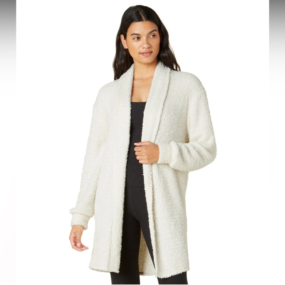 Beyond Yoga Cloud Cover Boucle Cardigan EUC size Large off white color